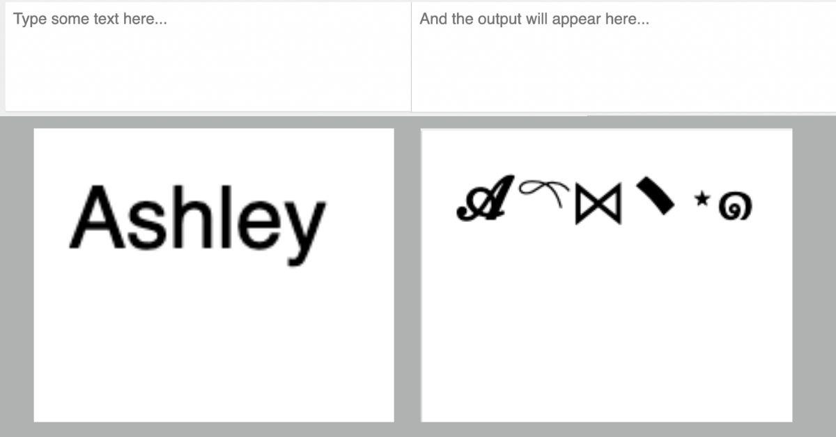 O “nome do símbolo” viral com Ashley tem um exemplo