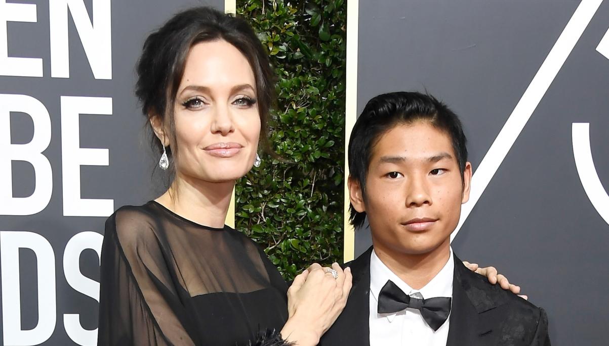 Angelina Jolie og Pax Jolie-Pitt i 2018