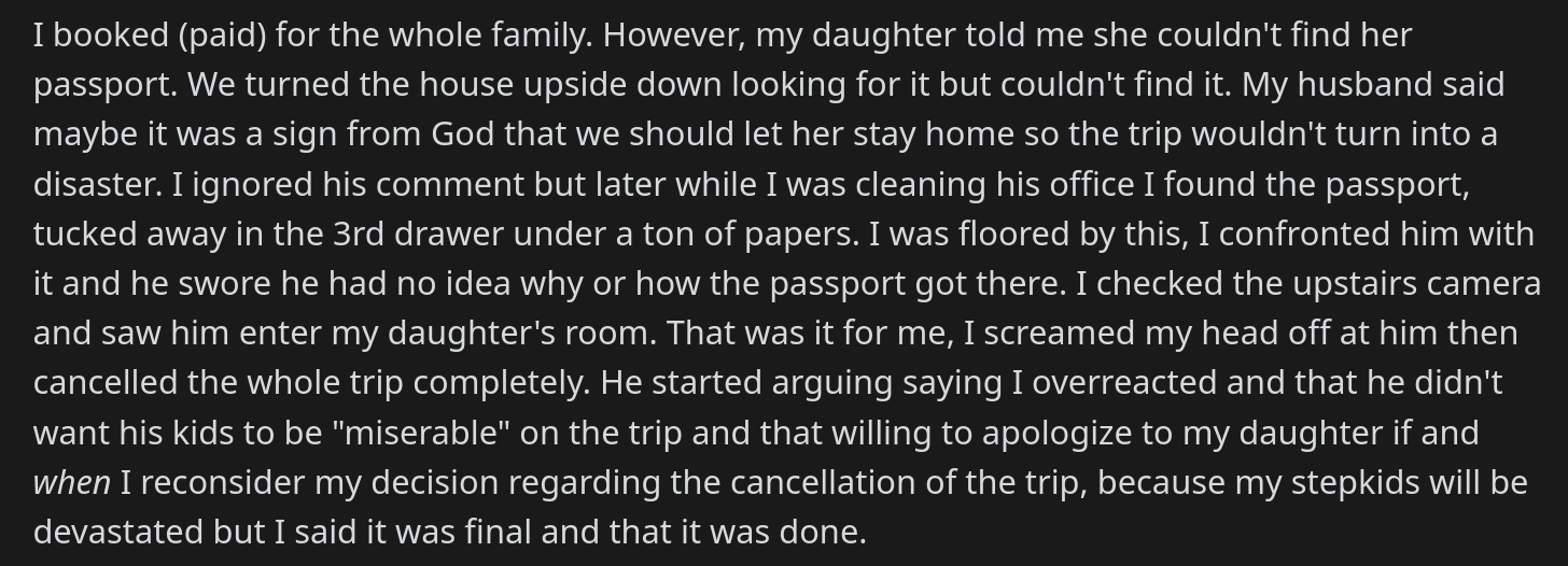 papa cache le passeport de sa fille