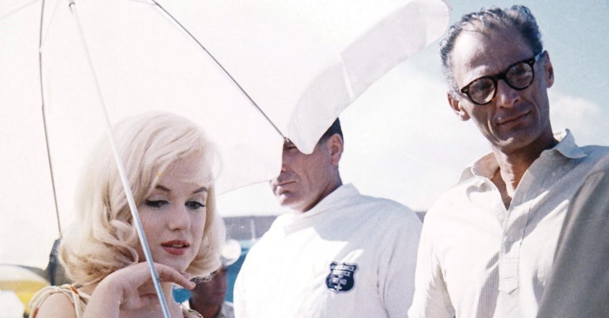 Marilyn Monroe og daværende mand Arthur Miller på settet til 'The Misfits'.