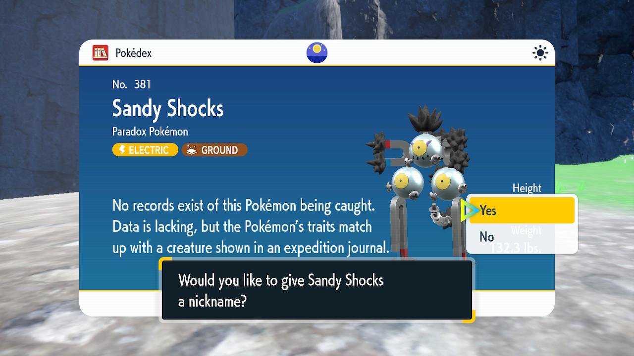 Sandy Shocks in „Pokémon Scarlet“