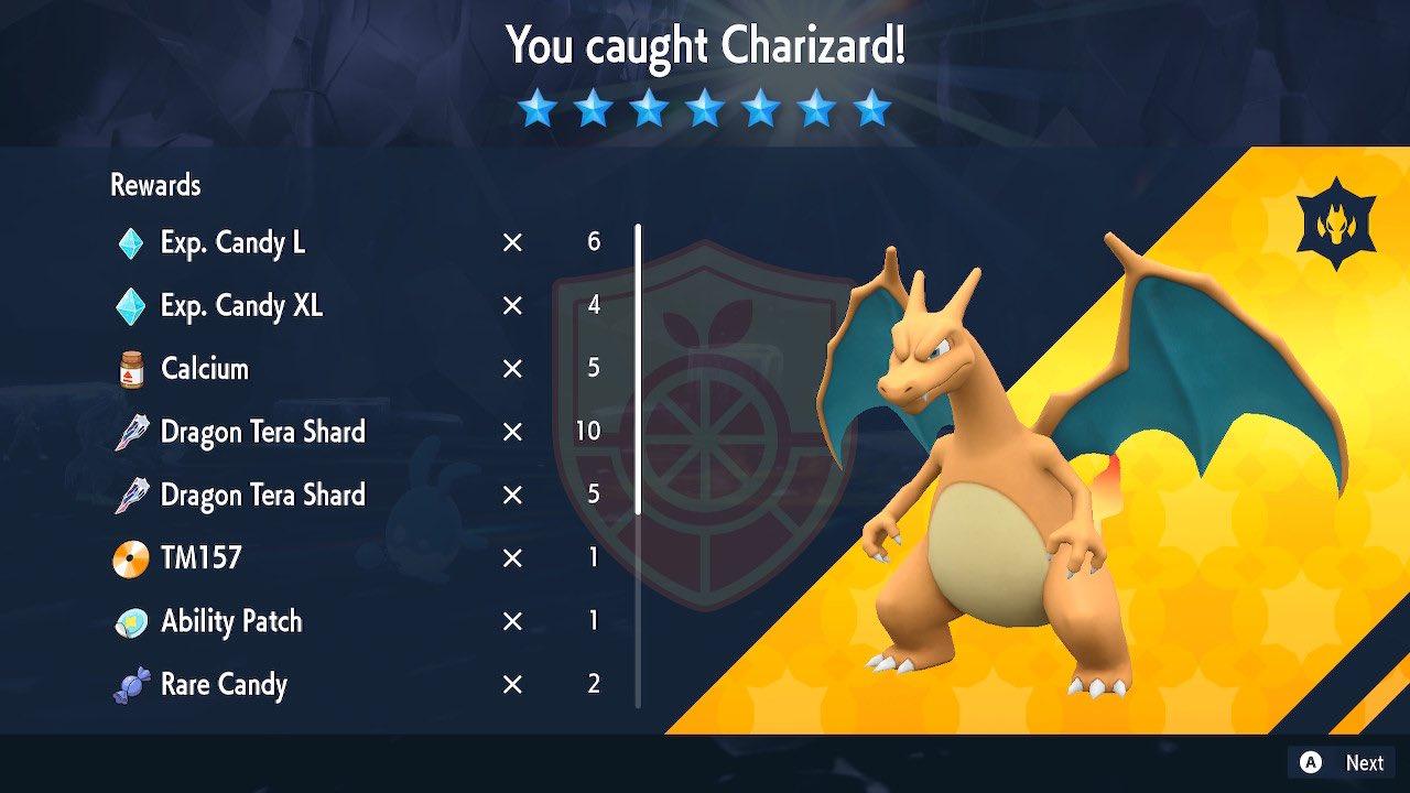 Um Charizard de um ataque de sete estrelas em 'Pokémon Scarlet' e 'Violet'