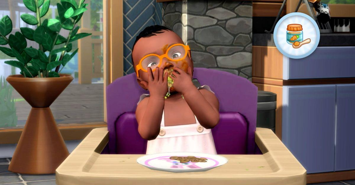 Spädbarn som äter Sims 4