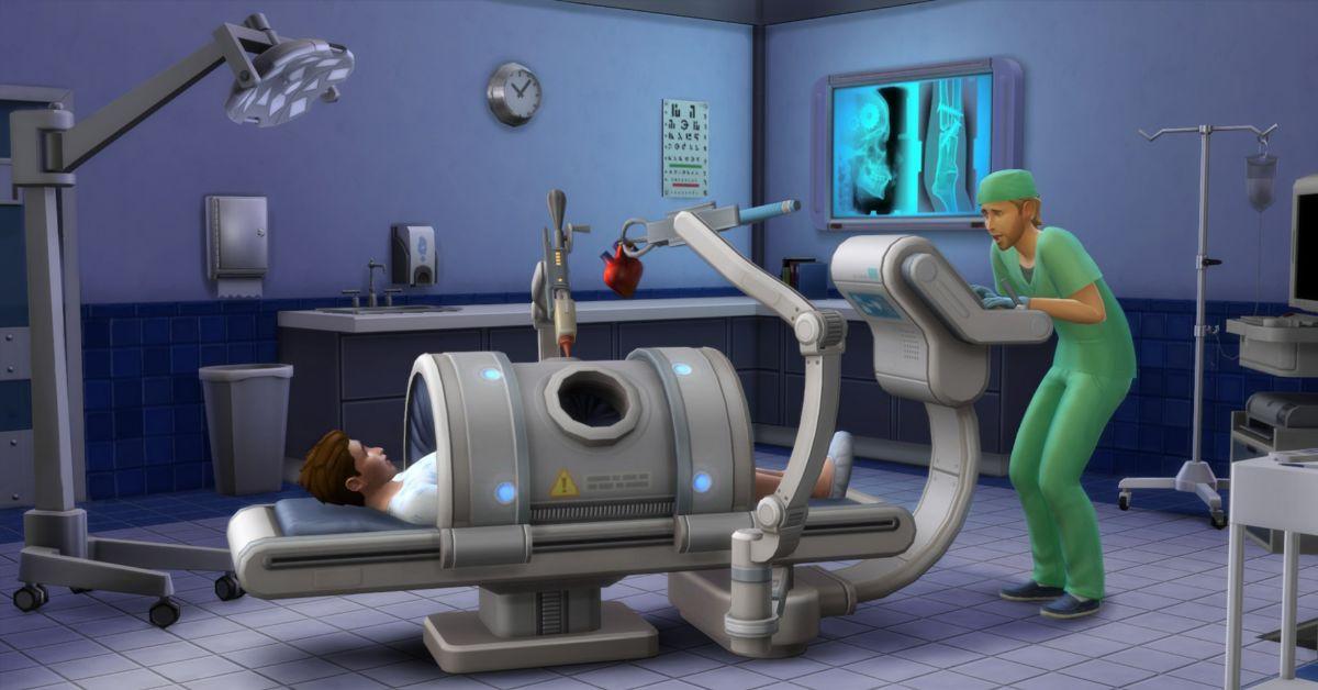 La stanza degli esami dell'ospedale di The Sims 4