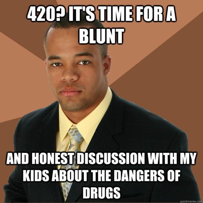 마약에 대해 자녀와 이야기하는 것에 대한 420개의 밈.