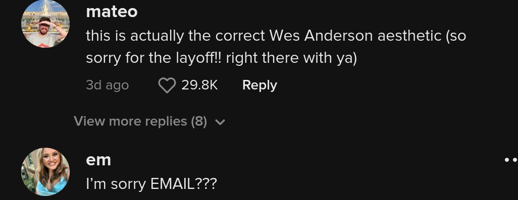 donna accidentalmente licenziata da Wes Anderson