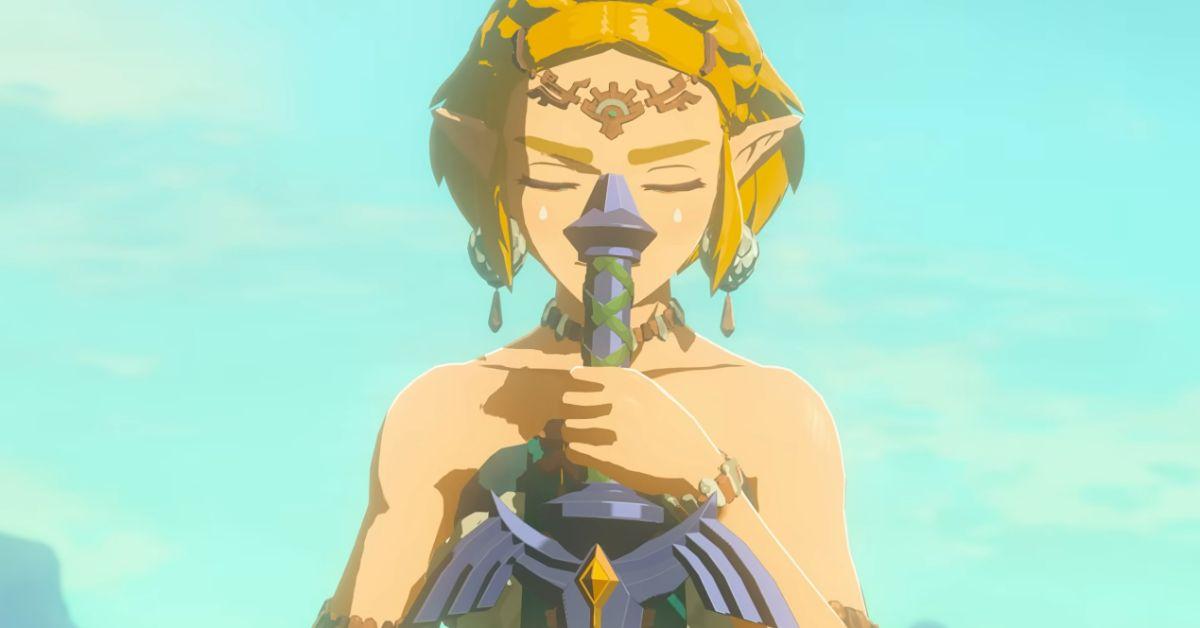 Zelda hält das Meisterschwert in Tears of the Kingdom.