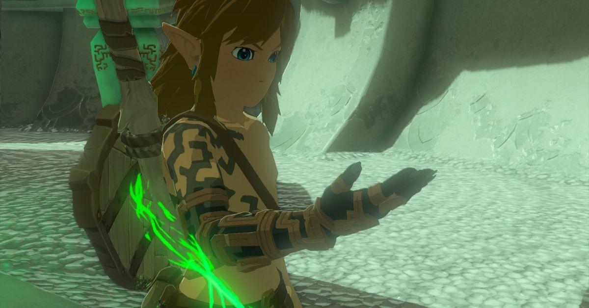 Link, der lærer Fuse-færdigheden i Tears of the Kingdom.