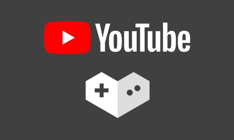 黒の背景に YouTube Gaming のロゴ。