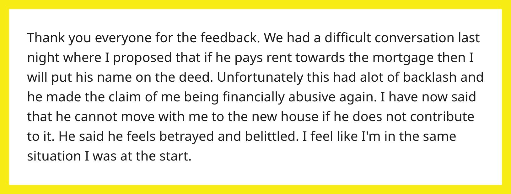 Redditor på AITA fortalte sin arbejdsløse partner, at han ikke kan flytte ind, medmindre han betaler husleje.