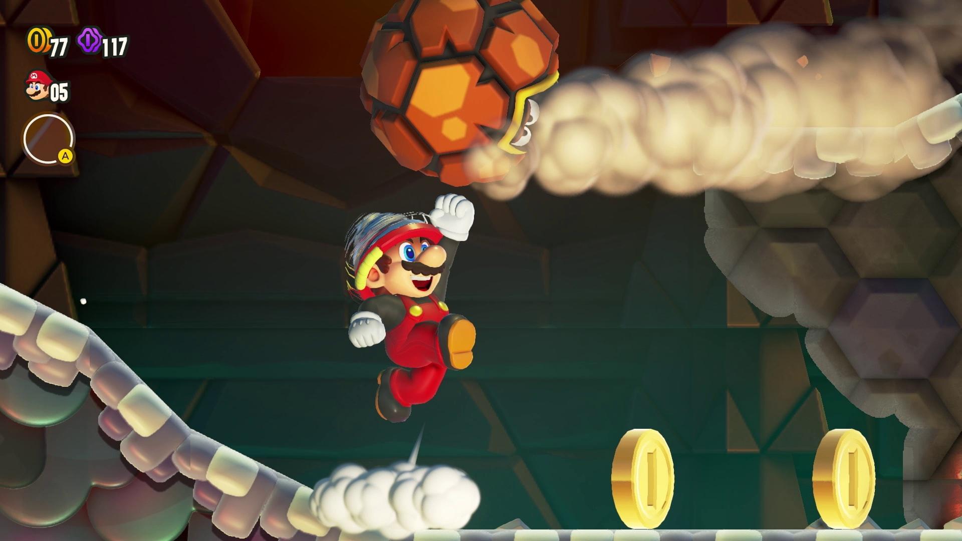 Mario använder borrstarten i 