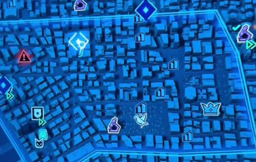 Kartan i 'Marvel's Spider-Man' som visar var korsningen mellan Cornelia och 13th Street är.