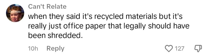 Ein Kommentator sagte, dass die Dokumente geschreddert und nicht recycelt werden sollten