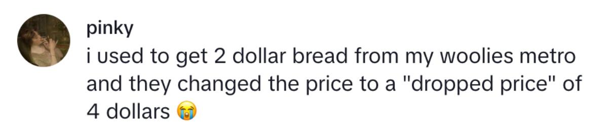 Ein TikTok-Kommentar darüber, dass die Discountpreise im Lebensmittelgeschäft tatsächlich höher sind
