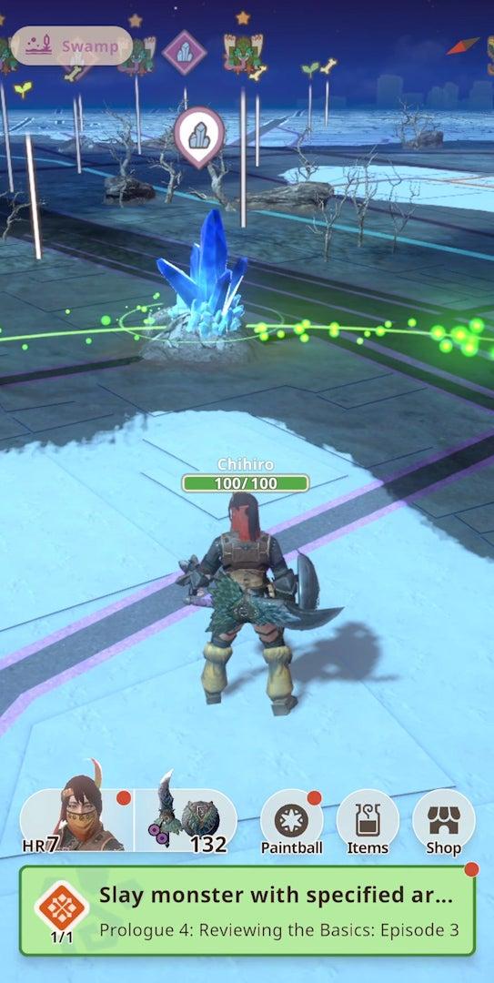   《现在的怪物猎人》玩家站在主世界地图上。