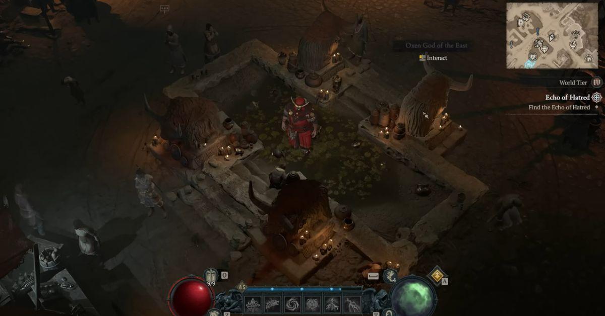 Um jogador de Diablo IV tentando encontrar um nível secreto de vaca.
