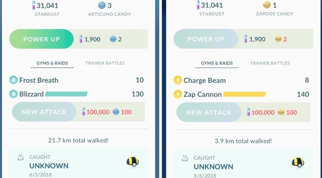 Due Pokémon con posizioni di cattura sconosciute in 