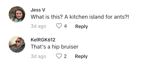 commenti sulla piccola isola della cucina su tiktok