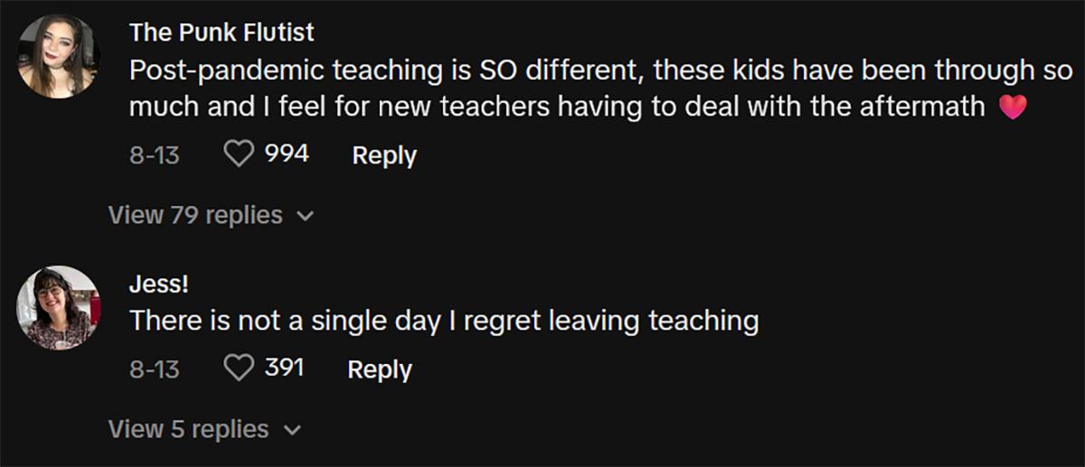 Commenti su un video virale di un insegnante che spiega perché ha smesso il primo giorno.