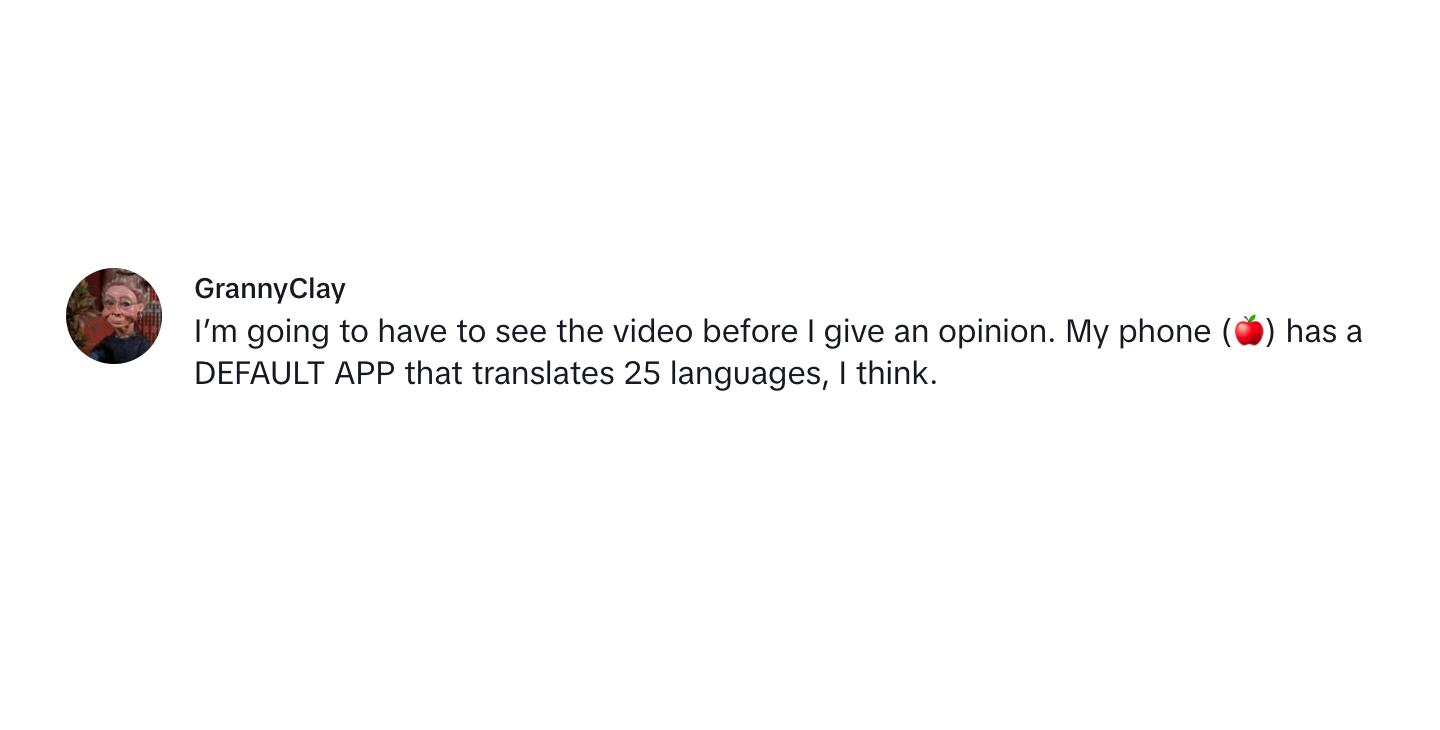 TikToker kommenterer @mediocremomz's video.