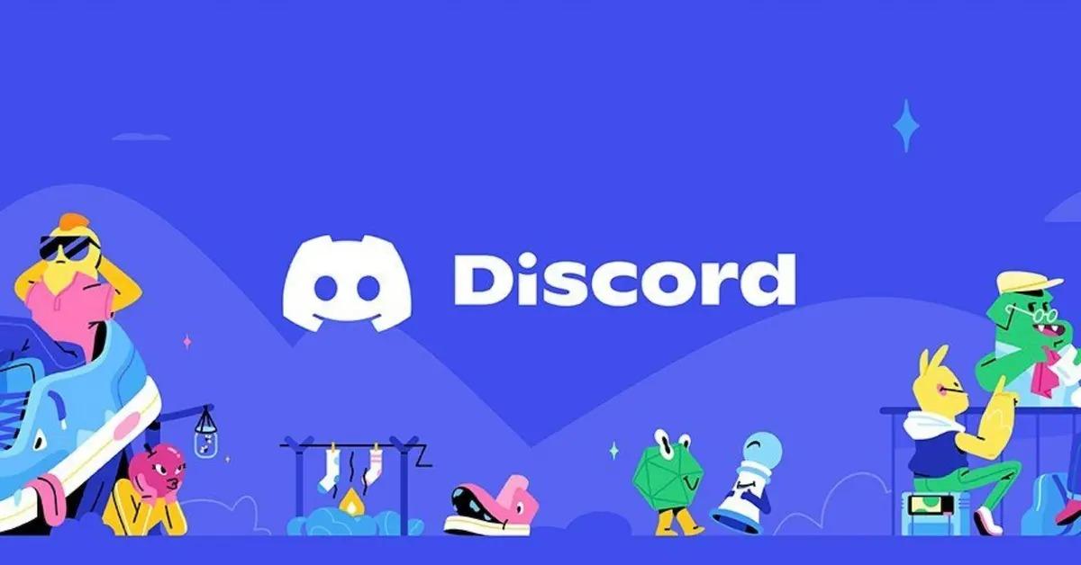 Das Discord-Logo auf violettem Hintergrund.