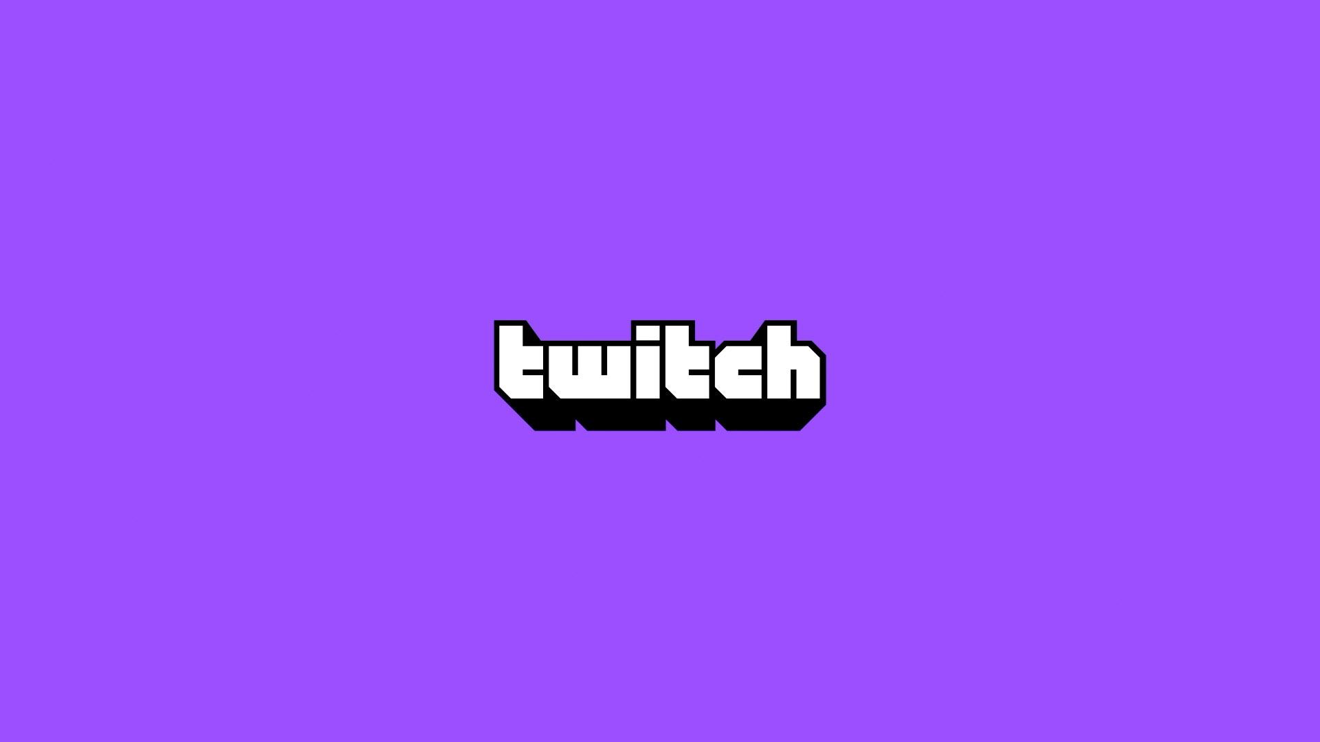 Immagine del logo Twitch in bianco e nero su sfondo viola.