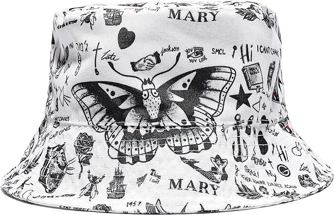 En bucket hatt med alla Harry Styles tatueringar