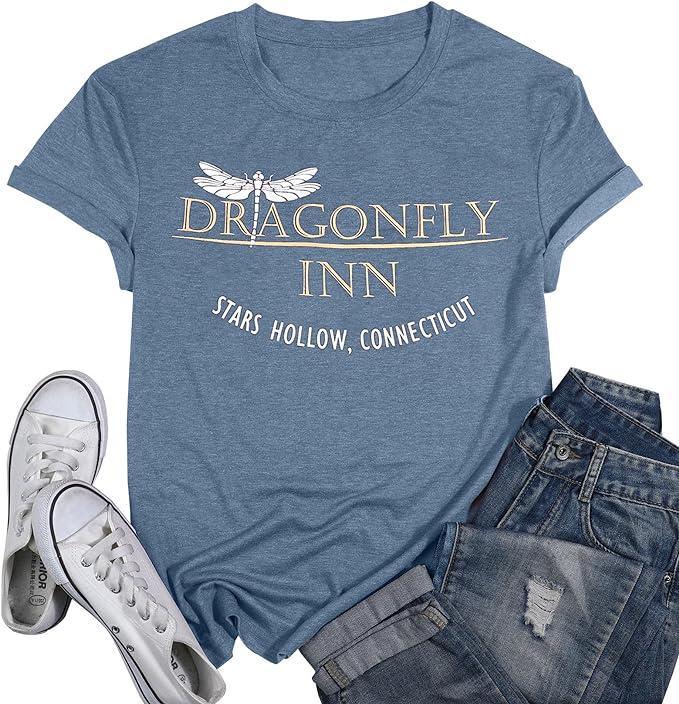 T-Shirt in Heideblau von Dragonfly Inn
