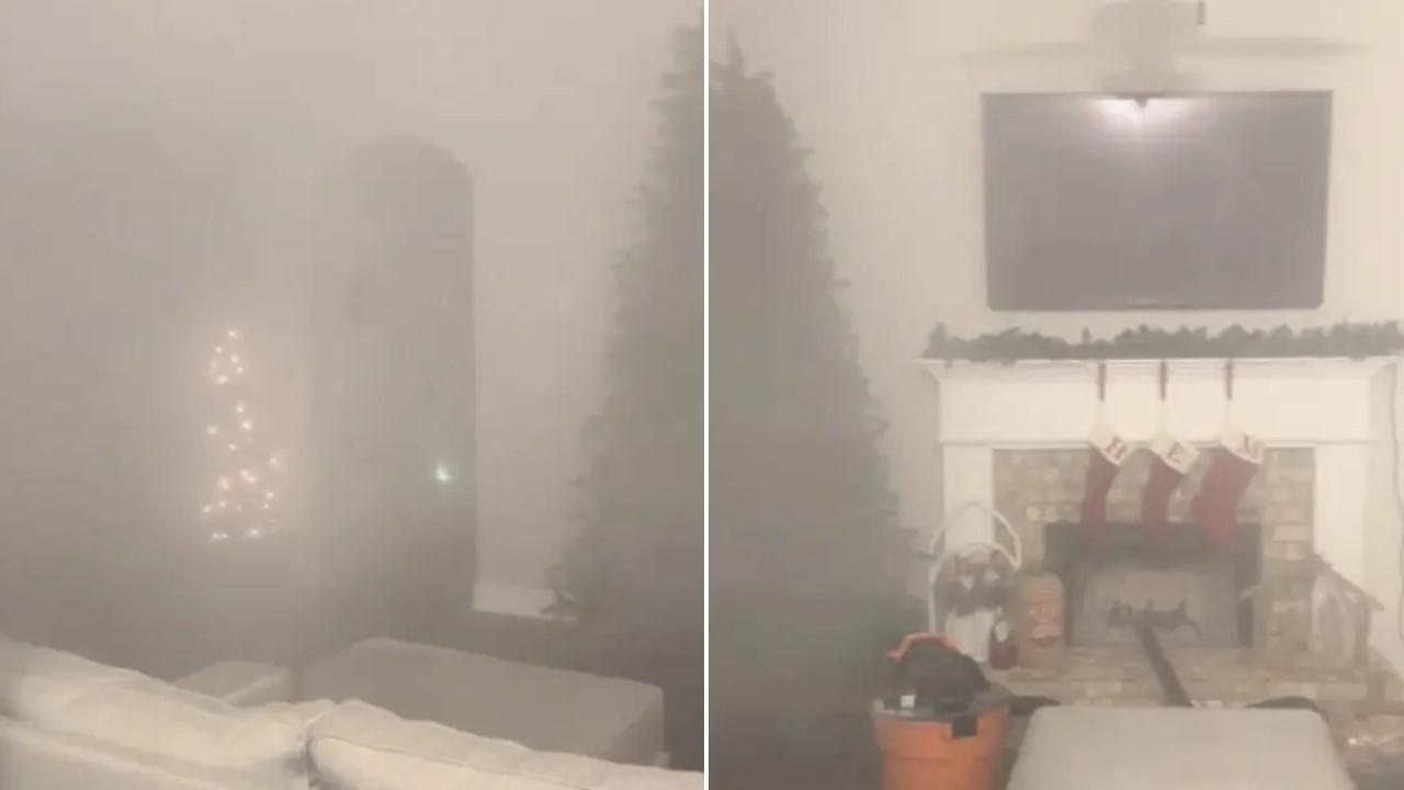 Eine Mutter füllte versehentlich ihr Wohnzimmer mit Ruß, während sie im Laden den Schornstein saugte
