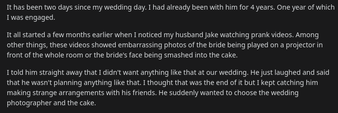 La sposa lascia lo sposo dopo essersi spaccata la faccia con la torta