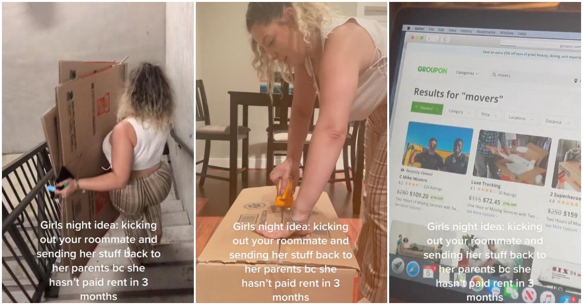 Un post virale di donne che preparano le cose dei loro coinquilini e li cacciano fuori perché non pagano l'affitto.
