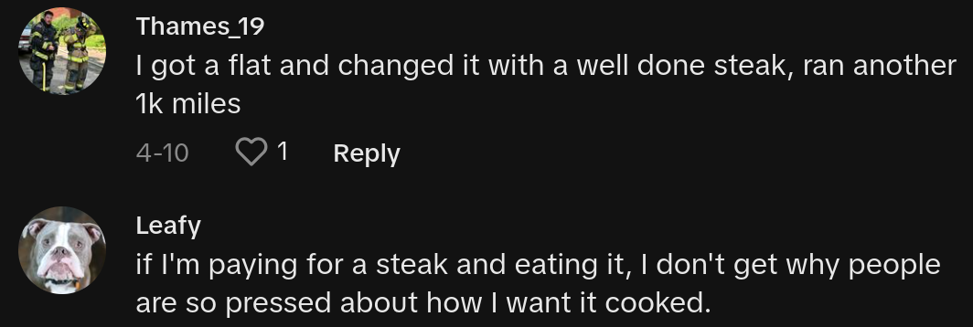 Restaurant beschämt Leute, gut gemachtes Steak