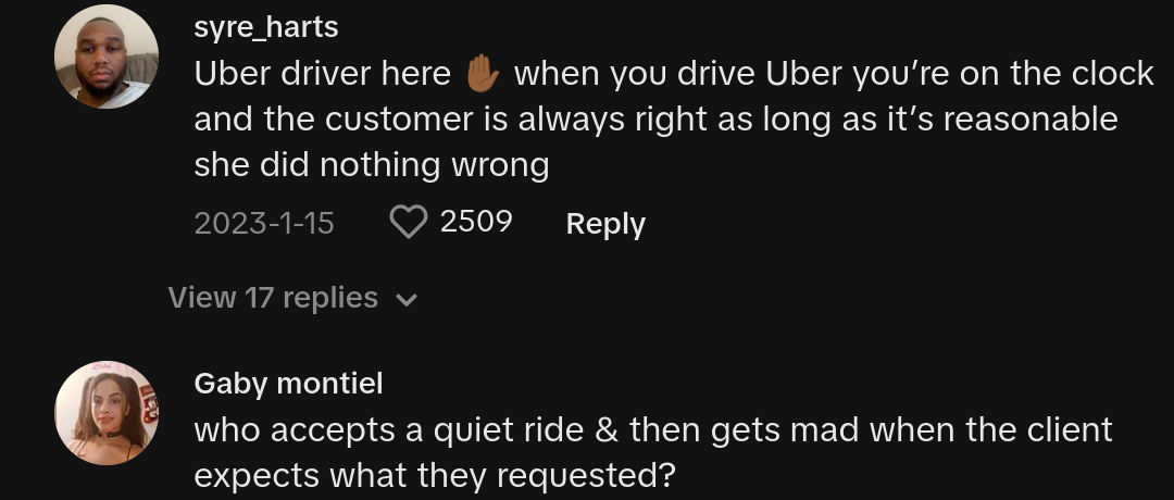 Un chauffeur Uber annule son trajet et est invité à baisser la musique.