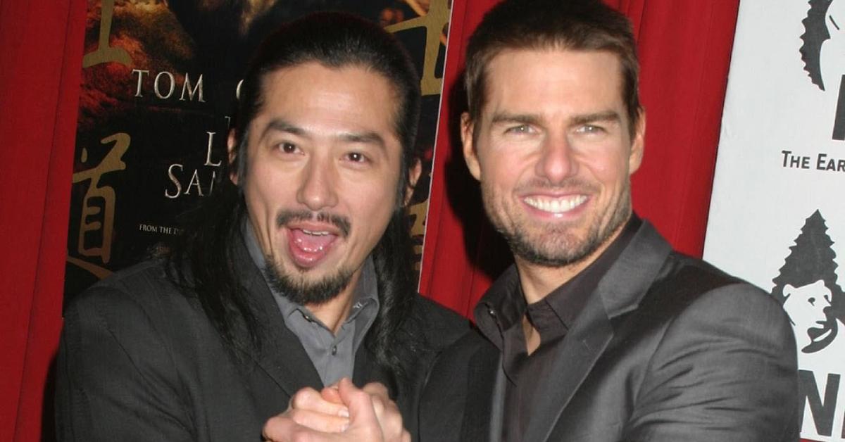 Hiroyuki Sanada, Tom Cruise under premiären av "The Last Samurai" på Ziegfeld Theatre den 2 december 2003