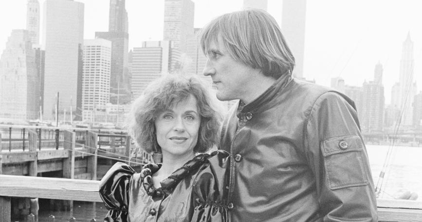 Franske skådespelaren Gerard Depardieu med sin fru Elisabeth i New York City.