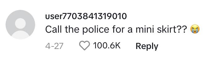 Kommentar zu „Die Polizei wegen eines Minirocks rufen??“