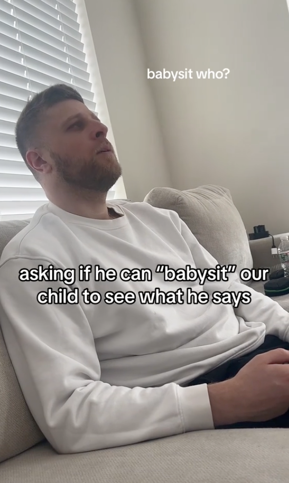 Corey bliver prankt af sin kone - beder fædre om at babysitte på TikTok og se deres svar