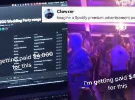 DJ si vanta di essere stato pagato $ 4.000 per riprodurre la playlist di Spotify al matrimonio, TikTok lo chiama
