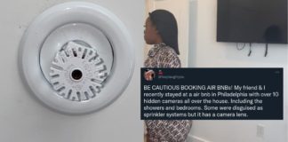 La donna era convinta che il suo Airbnb avesse installato queste telecamere sprinkler nascoste — si sbagliava
