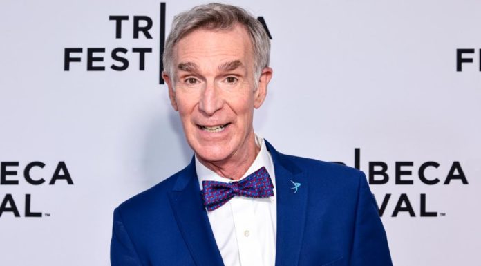 Bill Nye frisch verheiratete Journalistin Liza Mundy am Smithsonian Institute
