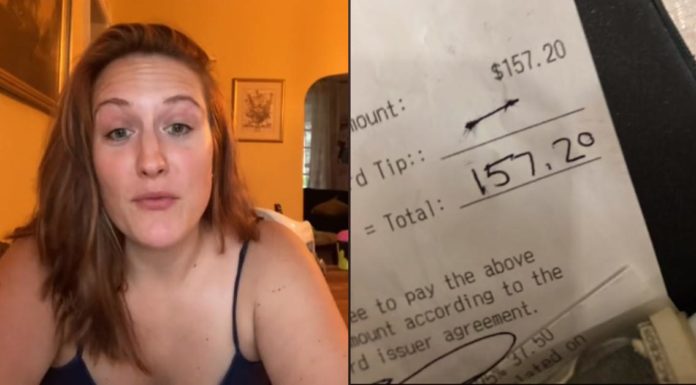 "Värsta bordet någonsin" styvar servitrisen på tips efter att hon inte skulle servera sprit till sin minderåriga dotter
