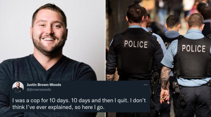 L'ex poliziotto dice di aver lasciato le forze di polizia "senza cuore" dopo soli 10 giorni in un thread virale
