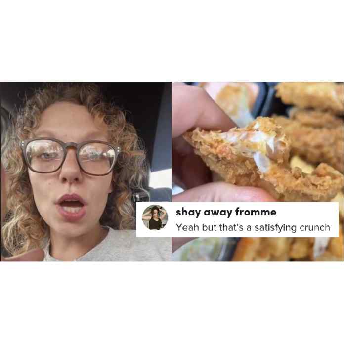 Mulher descobre que seus dedos de frango eram na verdade papel frito em TikTok viral
