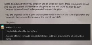 Job dice che i lavoratori che sono anche un minuto in ritardo saranno agganciati per l'intera giornata a Viral Post
