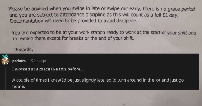 Job dice che i lavoratori che sono anche un minuto in ritardo saranno agganciati per l'intera giornata a Viral Post
