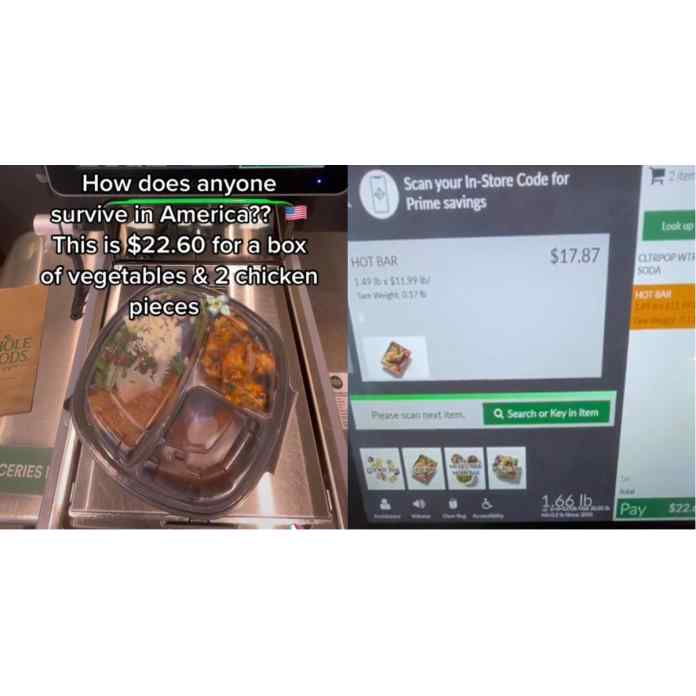 Kunden sætter hele fødevarer på sprængning efter sin frokostbestilling i alt $22
