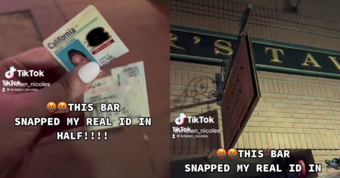 TikToker hævder, at Bar Bouncer snappede hendes rigtige id i halvdelen, mens hun var på ferie
