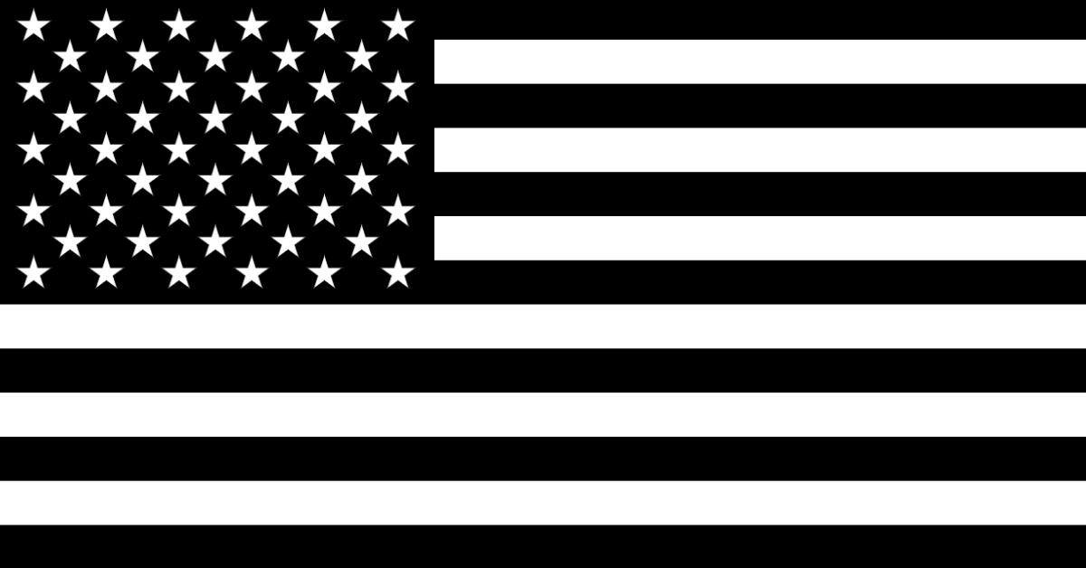 bandiera americana americana nera