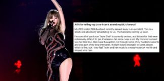 Una donna dice che ha intenzione di saltare il funerale di famiglia per un concerto di Taylor Swift, e Reddit esplode
