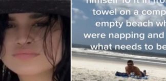 Mulher chuta areia em "Creep" que se sentou ao lado dela em praia vazia em vídeo viral
